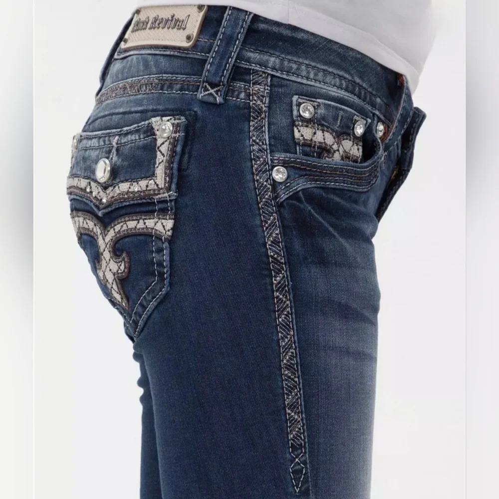 Rock Revival "Caress" Stretch Low Rise Bootcut Jeans Blue | Women's Size 26 - Picture 2 of 15